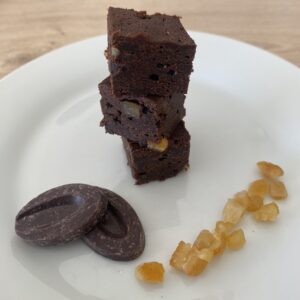 Brownie chocolat orange confite